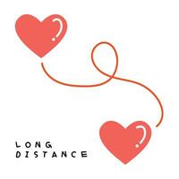 Love long distance sign and symbol vector