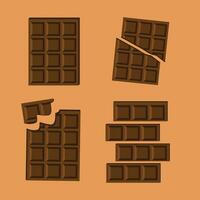 chocolate bar vector modelo con varios formas