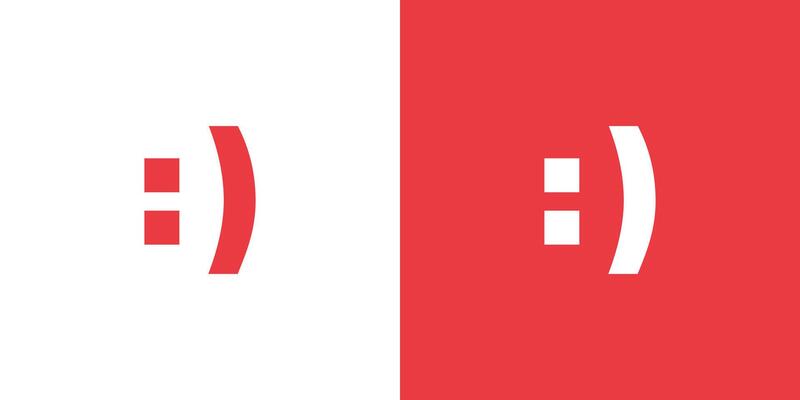 Smile sign red Logo design vector template