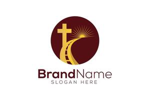 Modern Christian gold logo design vector template