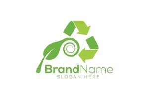 el ambiente reciclar logo diseño vector modelo