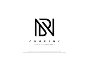 Initial Letter RN or NR Logo Design Vector