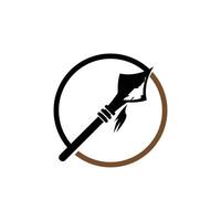 Arrowhead Spear Logo, Arrow Hunting Hipster Weapon Design, Vector Illustration Template