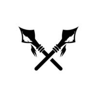 Arrowhead Spear Logo, Arrow Hunting Hipster Weapon Design, Vector Illustration Template