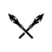 Arrowhead Spear Logo, Arrow Hunting Hipster Weapon Design, Vector Illustration Template