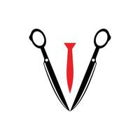 Scissors Logo, Shaver Vector, Simple Barber Shop Design, Icon, Background, Symbol, Template vector