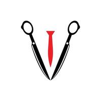 Scissors Logo, Shaver Vector, Simple Barber Shop Design, Icon, Background, Symbol, Template vector