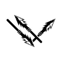 Arrowhead Spear Logo, Arrow Hunting Hipster Weapon Design, Vector Illustration Template