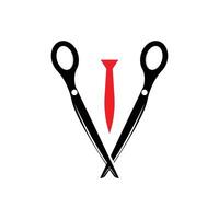 Scissors Logo, Shaver Vector, Simple Barber Shop Design, Icon, Background, Symbol, Template vector