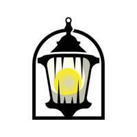 Lantern Lamp Logo Design, Life Lighting Vector, Lamp Logo Illustration, Product Brand, Retro Vintage vector