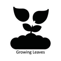 Growing Leaves Vector Solid Icon Design illustration. Nature and ecology Symbol on White background EPS 10 File