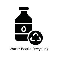 Water Bottle Recycling Vector Solid Icon Design illustration. Nature and ecology Symbol on White background EPS 10 File