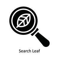 Search Leaf Vector Solid Icon Design illustration. Nature and ecology Symbol on White background EPS 10 File