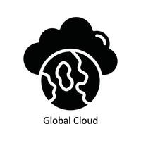 Global Cloud Vector Solid Icon Design illustration. Nature and ecology Symbol on White background EPS 10 File.eps