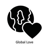Global Love  Vector Solid Icon Design illustration. Nature and ecology Symbol on White background EPS 10 File