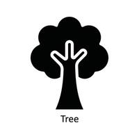 árbol vector sólido icono diseño ilustración. naturaleza y ecología símbolo en blanco antecedentes eps 10 archivo