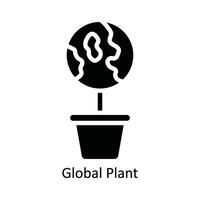 Global Plant Vector Solid Icon Design illustration. Nature and ecology Symbol on White background EPS 10 File