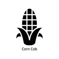 Corn Cob Vector Solid Icon Design illustration. Nature and ecology Symbol on White background EPS 10 File