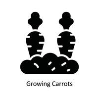 Growing Carrots Vector Solid Icon Design illustration. Nature and ecology Symbol on White background EPS 10 File