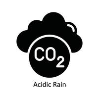 Acidic Rain Vector Solid Icon Design illustration. Nature and ecology Symbol on White background EPS 10 File