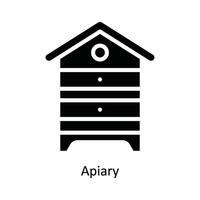 Apiary Vector Solid Icon Design illustration. Nature and ecology Symbol on White background EPS 10 File