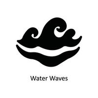 agua olas vector sólido icono diseño ilustración. naturaleza y ecología símbolo en blanco antecedentes eps 10 archivo