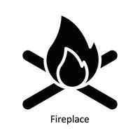 Fireplace  Vector Solid Icon Design illustration. Nature and ecology Symbol on White background EPS 10 File