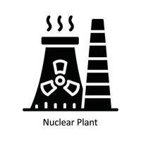 nuclear planta vector sólido icono diseño ilustración. naturaleza y ecología símbolo en blanco antecedentes eps 10 archivo