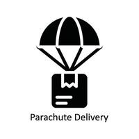 Parachute Delivery Vector Solid Icon Design illustration. Nature and ecology Symbol on White background EPS 10 File