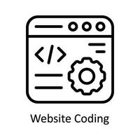 Website Coding Vector  outline Icon Design illustration. Cyber security  Symbol on White background EPS 10 File