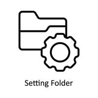 Setting Folder Vector  outline Icon Design illustration. Cyber security  Symbol on White background EPS 10 File