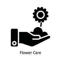 Flower Care Vector Solid Icon Design illustration. Nature and ecology Symbol on White background EPS 10 File