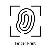 Finger Print Vector  outline Icon Design illustration. Cyber security  Symbol on White background EPS 10 File