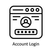 Account Login Vector  outline Icon Design illustration. Cyber security  Symbol on White background EPS 10 File