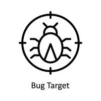 Bug Target Vector  outline Icon Design illustration. Cyber security  Symbol on White background EPS 10 File