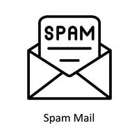 Spam Mail Vector  outline Icon Design illustration. Cyber security  Symbol on White background EPS 10 File