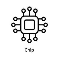 chip vector contorno icono diseño ilustración. ciber seguridad símbolo en blanco antecedentes eps 10 archivo