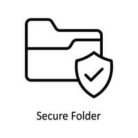 Secure Folder Vector  outline Icon Design illustration. Cyber security  Symbol on White background EPS 10 File