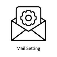 Mail Setting Vector  outline Icon Design illustration. Cyber security  Symbol on White background EPS 10 File