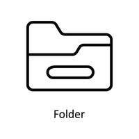 Folder Vector  outline Icon Design illustration. Cyber security  Symbol on White background EPS 10 File