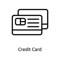crédito tarjeta vector contorno icono diseño ilustración. ciber seguridad símbolo en blanco antecedentes eps 10 archivo
