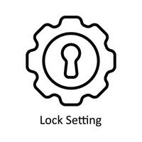 Lock Setting Vector  outline Icon Design illustration. Cyber security  Symbol on White background EPS 10 File