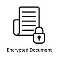 Encrypted Document Vector  outline Icon Design illustration. Cyber security  Symbol on White background EPS 10 File