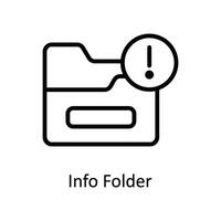 Info Folder Vector  outline Icon Design illustration. Cyber security  Symbol on White background EPS 10 File