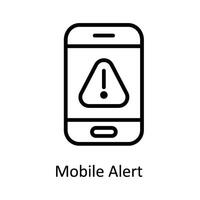 Mobile Alert Vector  outline Icon Design illustration. Cyber security  Symbol on White background EPS 10 File