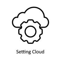 Setting Cloud Vector  outline Icon Design illustration. Cyber security  Symbol on White background EPS 10 File