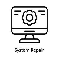 System Repair Vector  outline Icon Design illustration. Cyber security  Symbol on White background EPS 10 File