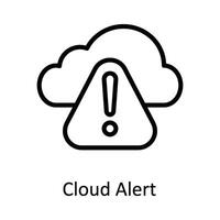 nube alerta vector contorno icono diseño ilustración. ciber seguridad símbolo en blanco antecedentes eps 10 archivo