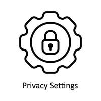 Privacy Settings Vector  outline Icon Design illustration. Cyber security  Symbol on White background EPS 10 File