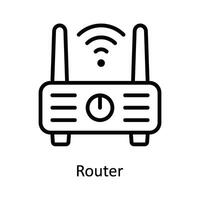 Router Vector  outline Icon Design illustration. Cyber security  Symbol on White background EPS 10 File